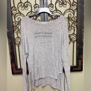 NOTW Gray Long Sleeve Top with Text